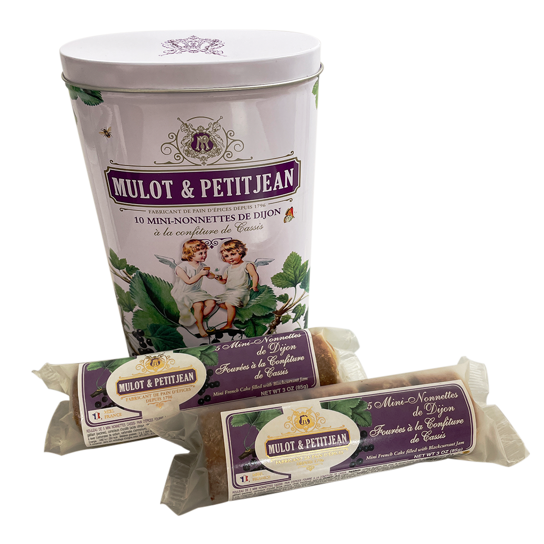 Mulot & Petitjean's collector tin with mini-nonnettes stuffed with blackcurrant.