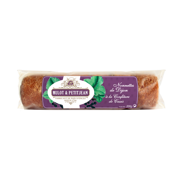 Roll of 6 Mulot & Petitjean's nonnettes stuffed with blackcurrant jam. Net weight: 200g