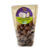 Bag of organic marshmallow coated with milk chocolate and caramel