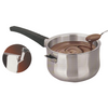 Double boiler with hot chocolate in
