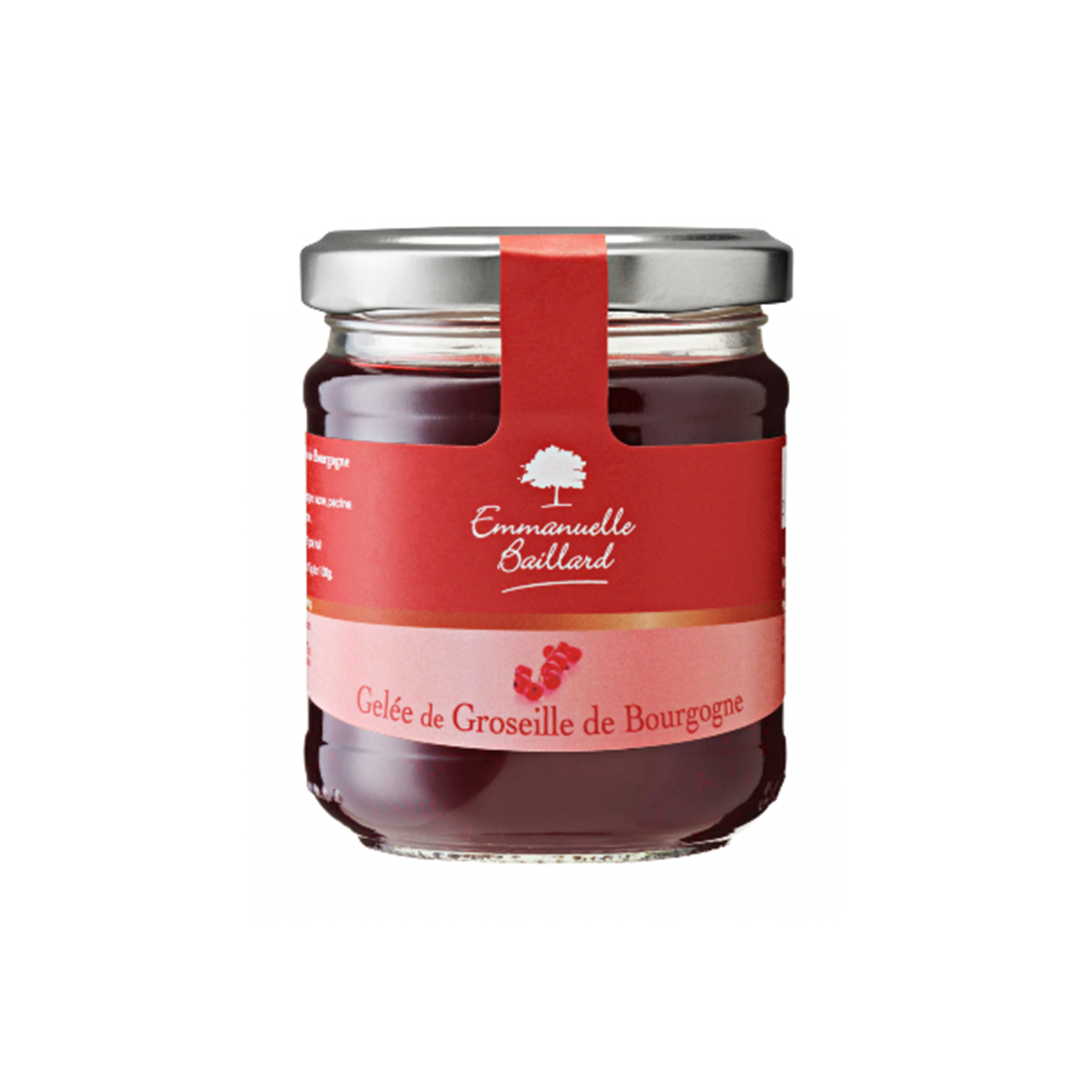 Redcurrant jelly-jam made with the new harvest of the fruits grown in France, which makes a huge difference for the taste, flavour & texture. A minimum of sugar is added to balance the acidity of the fruit. You'll enjoy it on top of ice cream, added to yogurt; they will also be excellent spread on your sponge cake that you can then roll up and finish up with some icing sugar and fresh fruit: and, of course on pancakes, crêpes. Comes in a jar. Net Weight: 220g