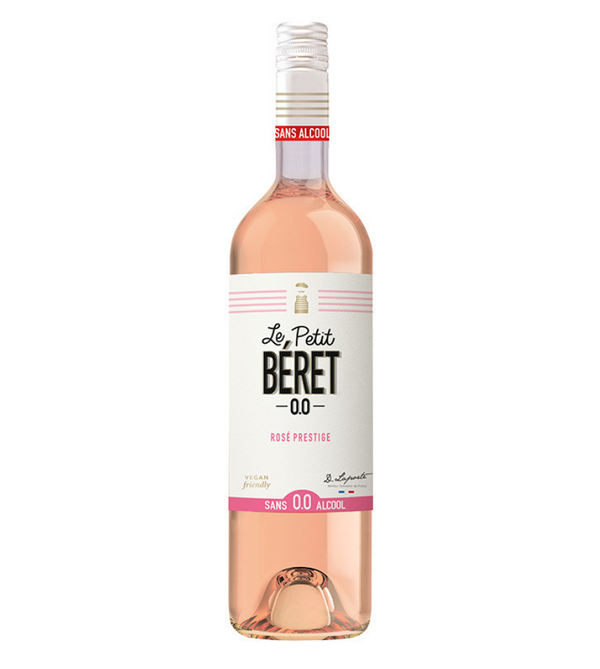 Bottle of Le Petit Béret's Alcohol-Free Prestige Rosé