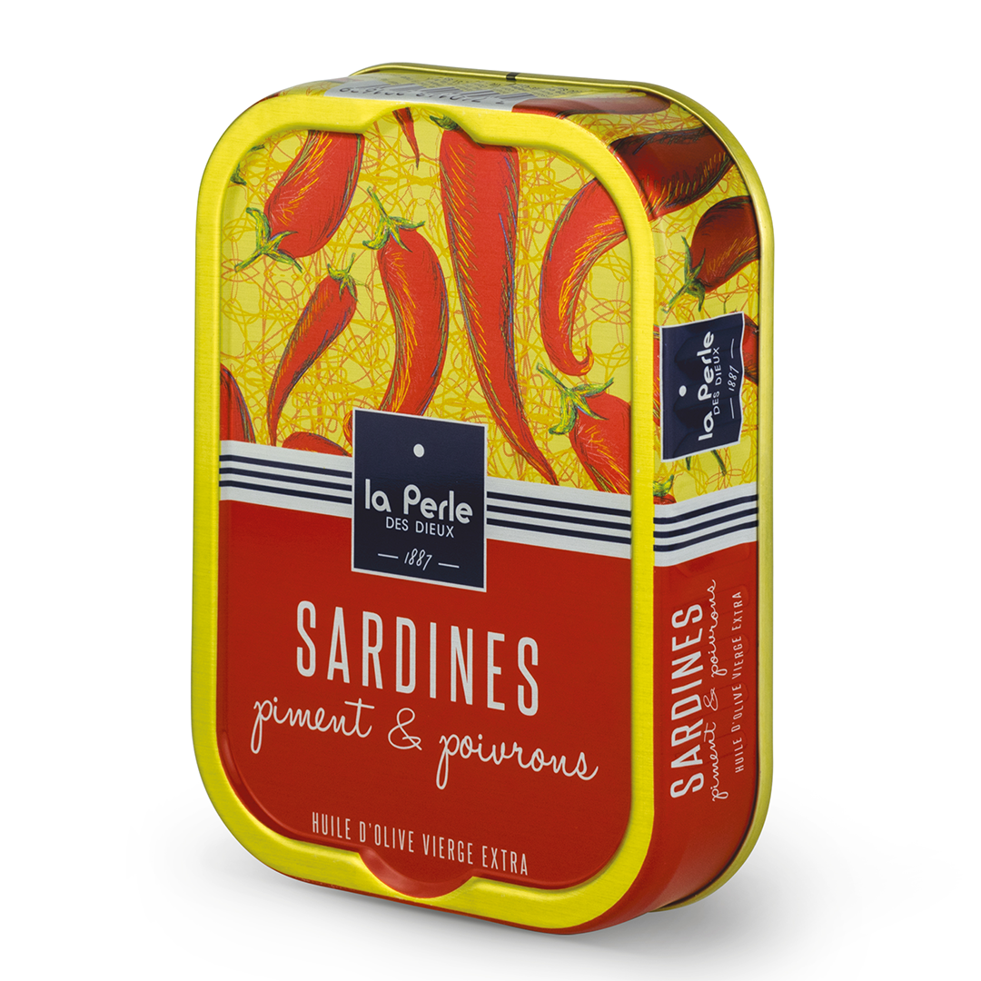 Side view of tin of La Perle des Dieux&