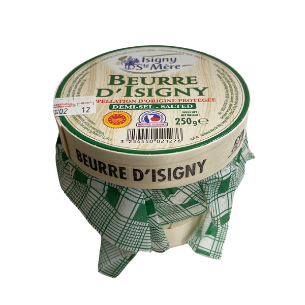 Box of Semi-salted PDO Butter Isigny. Net weight: 250g