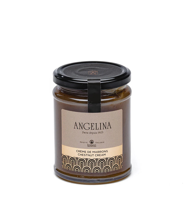 Jar of Angelina's chestnut spread. Net weight: 350g