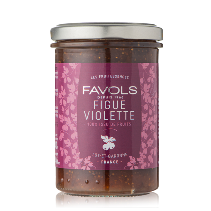 Jar of fig &amp; violet jam. 