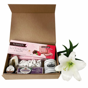 Tea for two, two for tea gift box with a flower on the side
