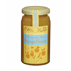 Favols' no-sugar-added 100% fruit sour orange jam, perfect for baking recipes, on toasts or crêpes! Cooked under vacuum at low temperature so as to preserve the fruit organoleptic characteristics, texture, taste & flavours! Comes in a jar - net weight 250g