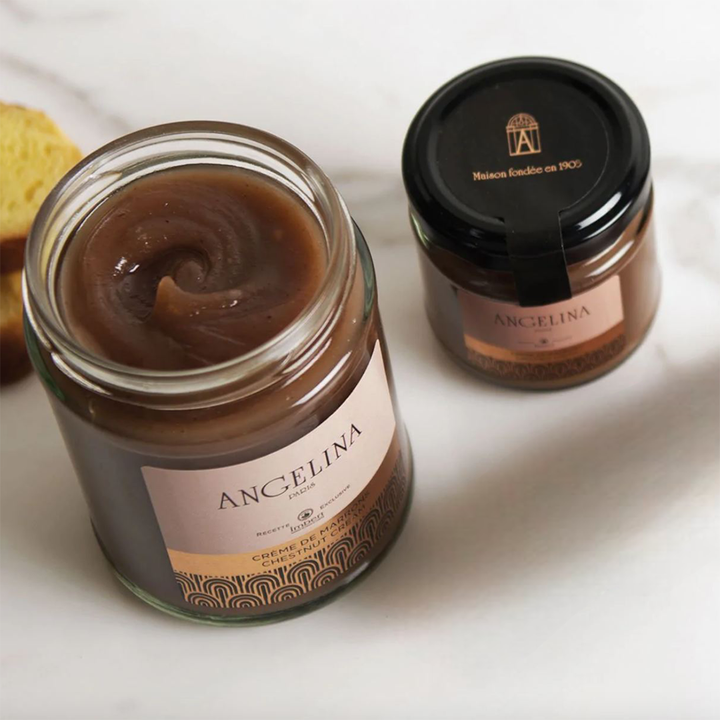 Picture showing the 2 jars. The 350g one is opened showing the delicate &amp; smooth texture of Angelina&