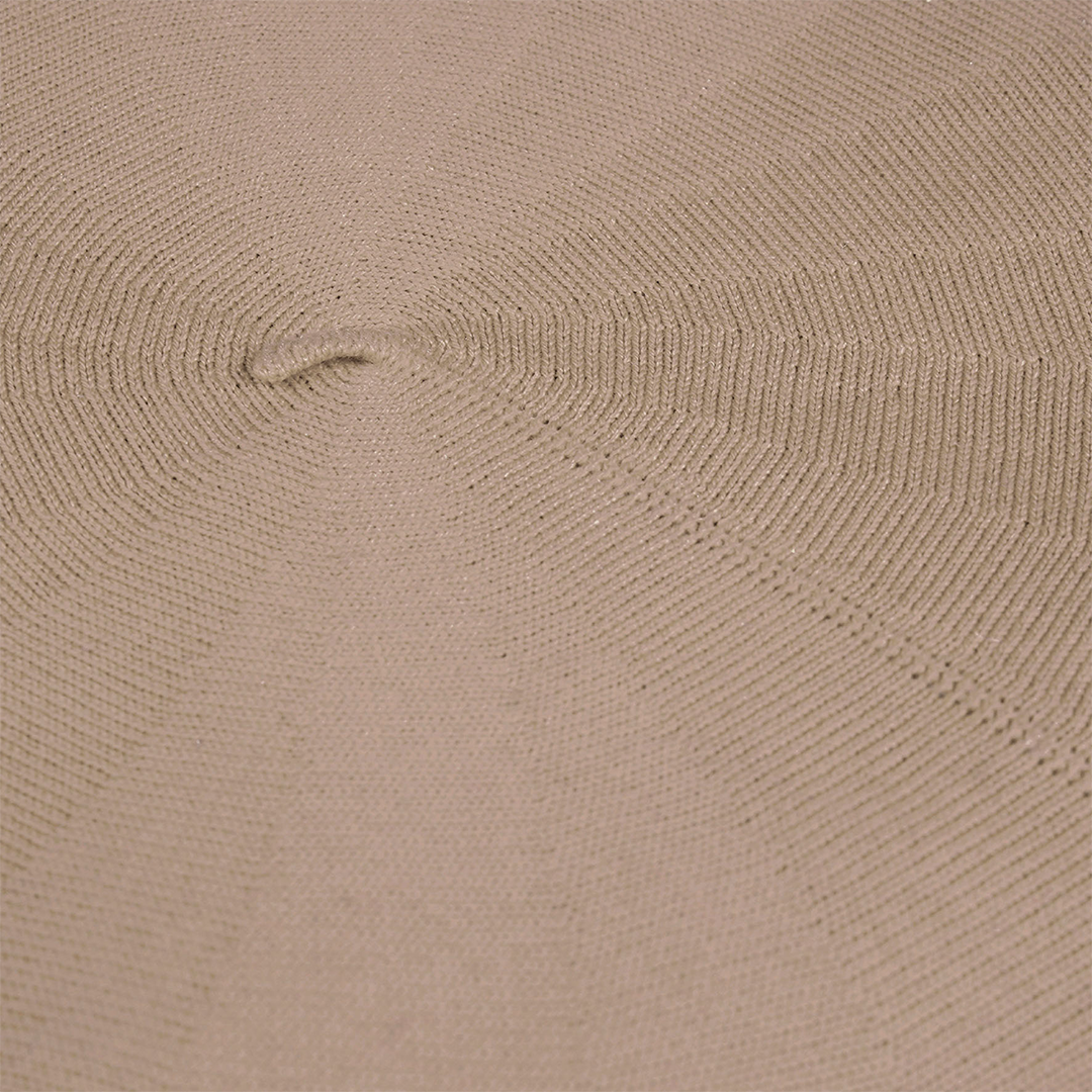 Close up of Laulhère's 100% cotton authentic summer beret - beige