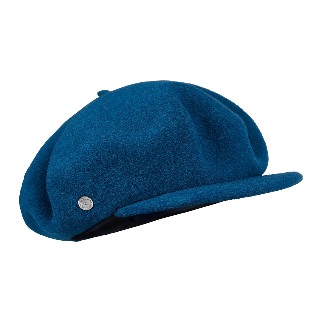Laulhère's 100% French merino wool Campus cap beret - Eclipse blue