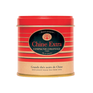 Tin of Compagnie Coloniale's Chine Extra Tea. Net weight: 130g