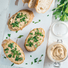 Toasts topped with rillettes