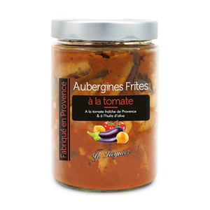 Jar of Guintrand's eggplant sauteed in tomato sauce. Net weight: 510g