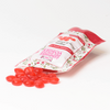 Opened bag of CHDV's elderweiss flower & cherry sugar-free candies. Net weight: 100g