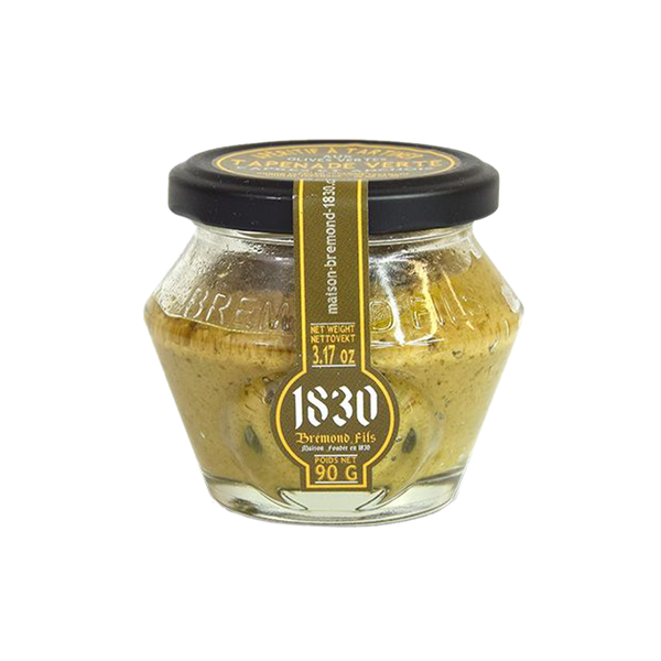 Jar of Maison Bremond 1830's green olive tapenade. Net weight: 90g