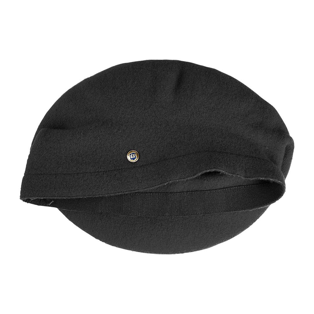 Laulhère's 100% French merino wool Luna beret - black - folded