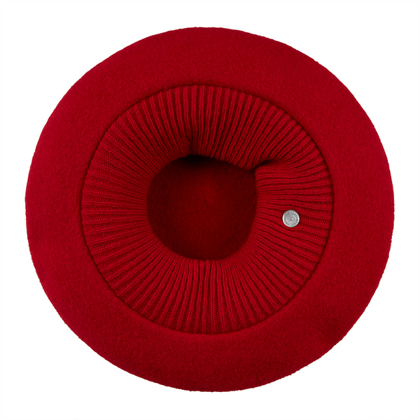 Inside view of Laulhère's 100% Merino wool The Parisienne beret - Hermes