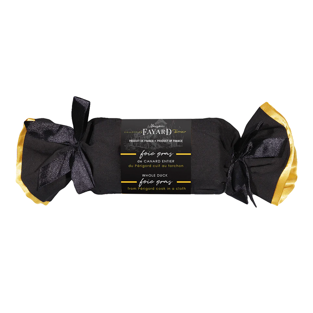 Maison Fayard's whole duck foie gras cooked in a cloth. Net weight: 200g