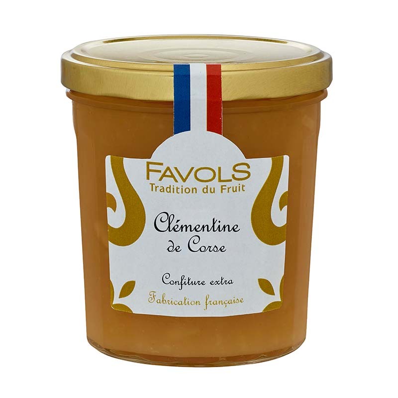 A true getaway to France with Favols' premium 'tradition' clementine from Corsica jam. Cooked under vacuum at low temperature so as to preserve the fruit organoleptic characteristics, texture, taste and flavours! You will taste the difference! Comes in a jar. Net Weight: 375g